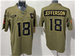 Minnesota Vikings #18 Justin Jefferson Olive 2025 Salute To Service Limited Jersey