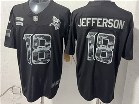 Minnesota Vikings #18 Justin Jefferson Black 2026 Salute To Service Limited Jersey