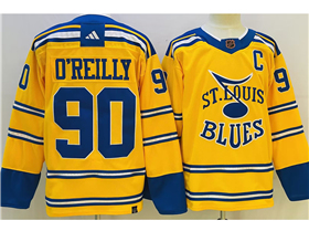 St. Louis Blues #90 Ryan O'Reilly Yellow Reverse Retro 2.0 Jersey