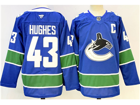 Vancouver Canucks #43 Quinn Hughes Home Blue Jersey