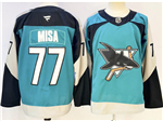 San Jose Sharks #77 Michael Misa 2025-26 Throwback Teal Jersey