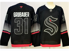 Seattle Kraken #31 Philipp Grubauer Third Black Jersey