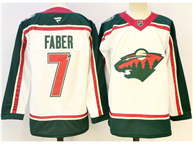 Minnesota Wild #7 Brock Faber 2025-26 Throwback White Jersey
