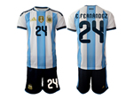 Argentina 2026 Home Blue/White Soccer Jersey with #24 E.Fernández Printing