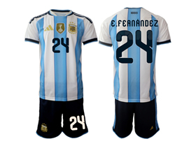 Argentina 2026 Home Blue/White Soccer Jersey with #24 E.Fernández Printing
