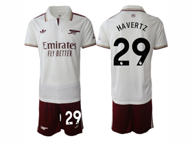 Arsenal F.C. 2025/26 Third White Soccer Jersey with #29 Havertz Printing
