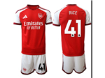 Arsenal F.C. 2026/27 Home Red Soccer Jersey with #41 Rice Printing
