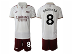 Arsenal F.C. 2025/26 Third White Soccer Jersey with #8 Ødegaard Printing
