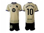 FC Barcelona 2025/26 Away Gold Soccer Jersey with #10 Lamine Yamal Printing