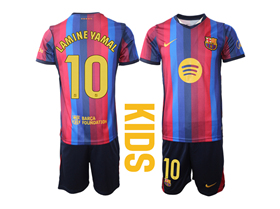 FC Barcelona 2026/27 Home Youth Red/Blue Soccer Jersey with #10 Lamine Yamal Printing