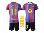 FC Barcelona 2026/27 Home Youth Red/Blue Soccer Jersey with #11 Raphinha Printing