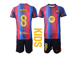 FC Barcelona 2026/27 Home Youth Red/Blue Jersey with #8 Pedri Printing