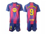 FC Barcelona 2025/26 Home Red/Blue Soccer Jersey with #9 Lewandowski Printing