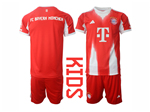 FC Bayern Munich 2025/26 Youth Home Red Soccer Jersey