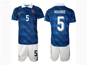 France 2026 Home Blue Soccer Jersey with #5 Koundé Printing
