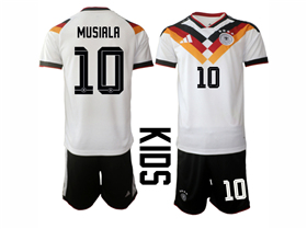 Germany 2026 Youth Home White Soccer Jersey with #10 Musiala Printing