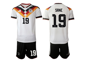 Germany 2026 Home White Soccer Jersey with #19 Sane Printing