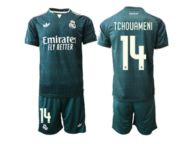 Real Madrid CF 2026/27 Away Dark Green Soccer Jersey with #14 Tchouameni Printing