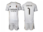 Real Madrid CF 2025/26 Home White Soccer Jersey with #1 Courtois Printing