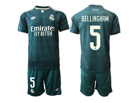 Real Madrid CF 2026/27 Away Dark Green Soccer Jersey with #5 Bellingham Printing