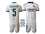 Real Madrid CF 2026/27 Home Youth White Soccer Jersey with #5 Bellingham Printing