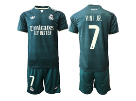Real Madrid CF 2026/27 Away Dark Green Soccer Jersey with #7 Vini Jr. Printing