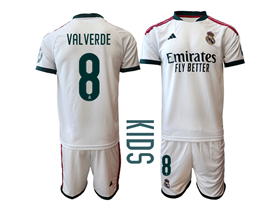 Real Madrid CF 2026/27 Home Youth White Soccer Jersey with #8 Valverde Printing