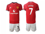 Manchester United F.C. 2025/26 Home Red Soccer Jersey with #7 Mount Printing