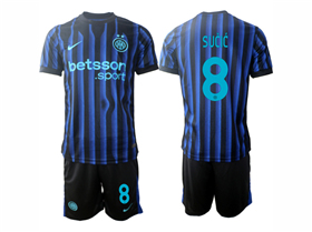 Inter Milan 2025/26 Home Blue/Black Soccer Jersey with #8 Sucic Printing