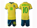 Brazil 2026 Home Gold Soccer Jersey with #10 Neymar Jr. Printing