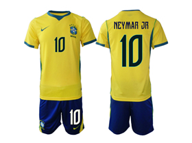Brazil 2026 Home Gold Soccer Jersey with #10 Neymar Jr. Printing