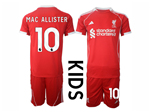 Liverpool F.C. 2025/26 Youth Home Red Soccer Jersey with #10 Mac Allister Printing