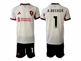 Liverpool F.C. 2025/26 Away White Soccer Jersey with #1 A.Becker Printing