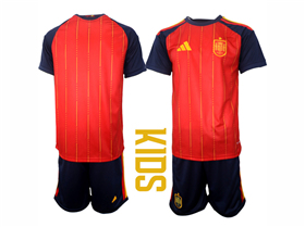 Spain 2026 Youth Home Red Soccer Jersey