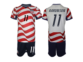 USA 2026 Home White Soccer Jersey with #11 Aaronson Printing