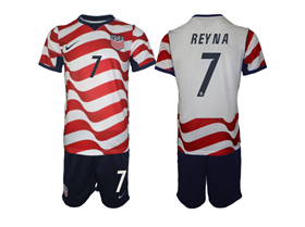 USA 2026 Home White Soccer Jersey with #7 Reyna Printing