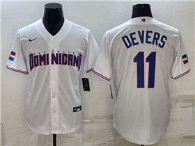 Dominican Republic Baseball #11 Rafael Devers White 2023 World Baseball Classic Jersey