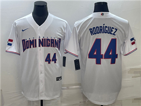 Dominican Republic Baseball #44 Julio Rodríguez White 2023 World Baseball Classic Jersey