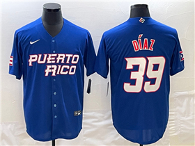 Puerto Rico Baseball #39 Edwin Díaz Blue 2023 World Baseball Classic Jersey