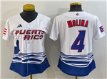 Puerto Rico Baseball #4 Yadier Molina Women's White 2023 World Baseball Classic Jersey