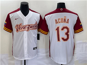 Venezuela Baseball #13 Ronald Acuna White 2023 World Baseball Classic Jersey