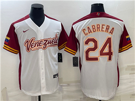 Venezuela Baseball #24 Miguel Cabrera White 2023 World Baseball Classic Jersey