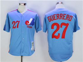 Montreal Expos #27 Vladimir Guerrero Blue Throwback Jersey