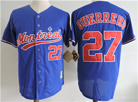 Montreal Expos #27 Vladimir Guerrero Blue Cooperstown Collection Mesh Batting Practice Jersey