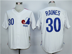 Montreal Expos #30 Tim Raines White Throwback Jersey