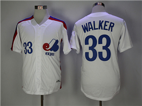 Montreal Expos #33 Larry Walker White Throwback Jersey