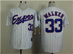 Montreal Expos #33 Larry Walker White Pinstripe Throwback Jersey