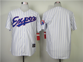 Montreal Expos White Pinstripe Throwback Team Jersey