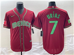 Mexico Baseball #7 Julio Urías Red 2023 World Baseball Classic Jersey