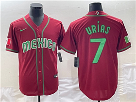 Mexico Baseball #7 Julio Urías Red 2023 World Baseball Classic Jersey